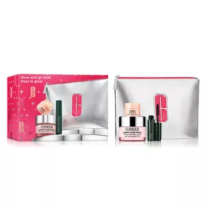 Clinique Glow and Go Bold zestaw intensywnie nawilżający krem do twarzy 50ml + krem pod oczy 5ml + tusz do rzęs 3.5ml + kosmetyczka