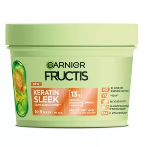 Garnier Fructis Keratin Sleek maska do włosów suchych i puszących się 370ml