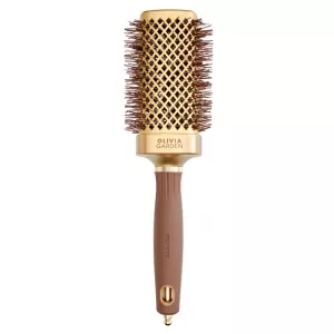 Olivia Garden Expert Blowout Straight, szczotka do prostowania i modelowania włosów, Wavy Bristles Gold&Brown 50mm