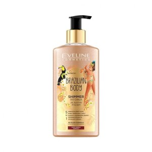 Eveline Brazilian Body, shimmer do ciała ze złotym pyłkiem, 150ml
