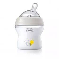 Chicco NaturalFeeling butelka plastikowa ze smoczkiem silikonowym przepływ wolny dla dzieci 0m+ 150ml