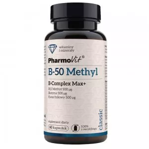 Pharmovit B-50 Methyl B-Complex Max+ suplement diety 60 kapsułek