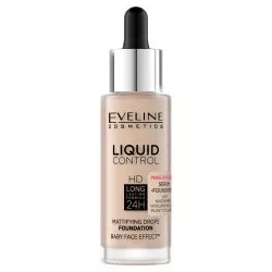 Eveline Cosmetics Liquid Control HD Long Lasting Formula 24H podkład do twarzy z dropperem 010 Light Beige 32ml