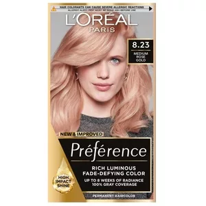 L'Oreal Paris Préférence Trwała Farba do Włosów, 8.23 Santorini Jasny Blond Opalizująco-Złocisty