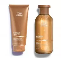 Wella Ultimate Smooth, zestaw wygładzający włosy, szampon + odżywka, 250ml + 200ml