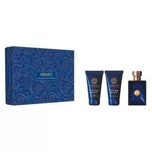 Versace Pour Homme Dylan Blue zestaw woda toaletowa spray 50ml + balsam po goleniu 50ml + żel pod prysznic 50ml (M)