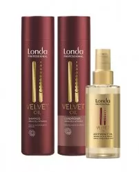 Londa Velvet Oil, zestaw regenerujący, szampon + odżywka + olejek