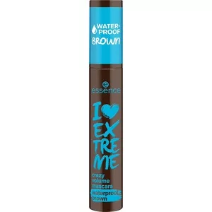 Essence I Love Extreme Crazy Volume Mascara Waterproof Brown, wodoodporny tusz do rzęs, 01, 12ml
