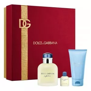 Dolce & Gabbana Light Blue Pour Homme zestaw woda toaletowa spray 75ml + żel pod prysznic 50ml + woda toaletowa 4.5ml (M)