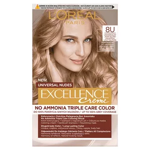 L'Oreal Paris Excellence Creme Universal Nudes, Trwała Farba do Włosów, 8U Uniwersalny Jasny Blond