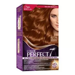Wella Color Perfect 7, farba do włosów, 6/74 bursztyn ciemny blond, 50ml