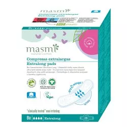 Masmi Natural Cotton ekstradługie podpaski z organicznej bawełny 8szt