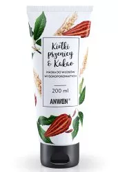 Anwen, maska do włosów o wysokiej porowatości, Kiełki pszenicy i kakao, 200ml