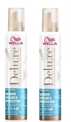 Wella Deluxe Wonder Volume Protection, pianka do włosów nadająca objętość, ultra mocna, 2x200ml