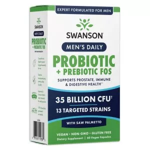 Swanson Men's Daily Probiotic + Prebiotic, 60vcaps, suplement diety, ref.SW1938