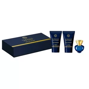 Versace Pour Femme Dylan Blue zestaw miniatura wody perfumowanej 5ml + żel pod prysznic 25ml + balsam do ciała 25ml