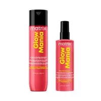 Matrix Glow Mania, zestaw nabłyszczający z efektem laminacji, szampon + odżywka bez spłukiwania