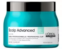 Loreal Scalp Advanced, glinka oczyszczająca 2w1 do tłustej skóry głowy, 500ml