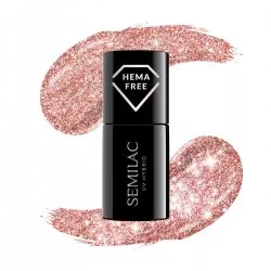 Semilac Flash, lakier hybrydowy, 458 Sparkling Rosé, 7ml