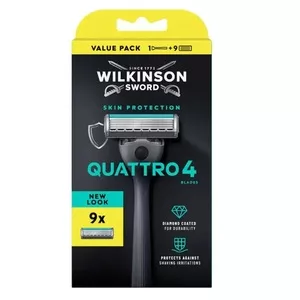 Wilkinson Quattro 4 Skin Protection maszynka do golenia z 4 ostrzami i 9 wkładów