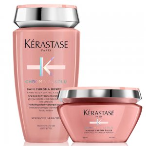 Kerastase Chroma Absolu, zestaw do włosów cienkich koloryzowanych, szampon + maska, 250ml + 200ml