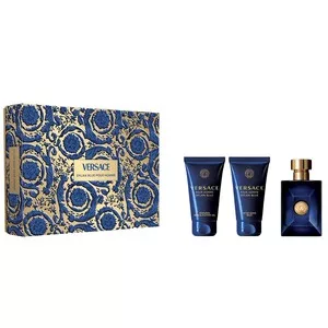 Versace Pour Homme Dylan Blue zestaw prezentowy dla mężczyzn: EDT 50ml + żel pod prysznic 50ml + balsam po goleniu 50ml