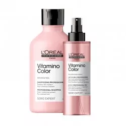 Loreal Vitamino Color, zestaw do włosów farbowanych, szampon + spray
