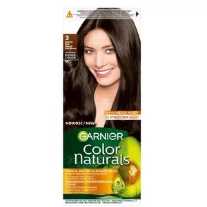 Garnier Color Naturals 3 Ciemny brąz, odżywcza farba do włosów, do 100% pokrycia siwych włosów