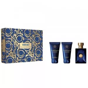 Versace Pour Homme Dylan Blue zestaw woda toaletowa spray 50ml + żel pod prysznic 50ml + balsam po goleniu 50ml (M)