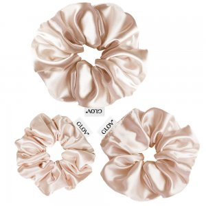 Glov Satin Scrunchies gumki do włosów S/M/L Champagne 3szt