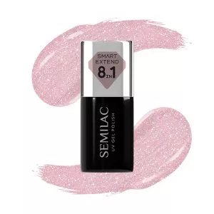 Semilac Smart Extend, lakier hybrydowy, 805 Glitter Dirty Nude Rose, 7ml