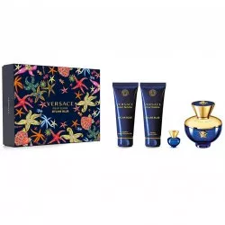 Versace Pour Femme Dylan Blue zestaw woda perfumowana spray 100ml + miniatura wody perfumowanej 5ml + żel pod prysznic 100ml + balsam do ciała 100ml (W)