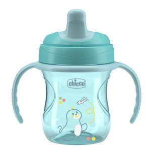 Chicco Training Cup kubek niekapek z twardym ustnikiem 6m+ Turkusowy200ml