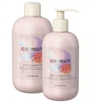 Inebrya Ice Cream Dry-T, zestaw do włosów suchych, puszących się i po zabiegach, szampon + odżywka