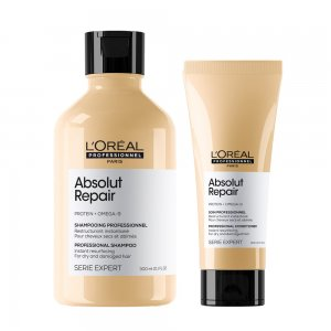 Loreal Absolut Repair, zestaw do włosów zniszczonych, szampon + odżywka