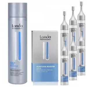 Londa Scalp Vital Booster, zestaw na porost włosów przy problemie wypadania włosów, szampon + serum