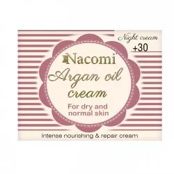 Nacomi, krem arganowy z kwasem hialuronowym 30+ na noc, 50ml
