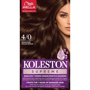 Wella Koleston Supreme, farba do włosów, Średni Brąz, 4/0, 100ml