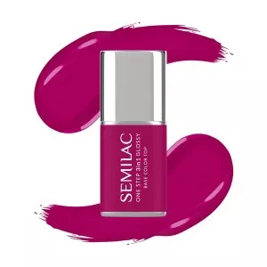 Semilac 3w1 One Step Glossy, lakier hybrydowy, S595 Bright Purple, 7ml