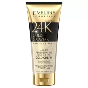 Eveline 24K Gold & Caviar, regenerujący krem do rąk dla skóry suchej i bardzo suchej, 100ml