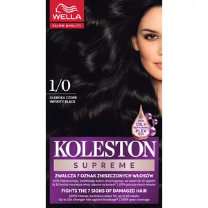 Wella Koleston Supreme, farba do włosów, Głęboka Czerń, 1/0, 100ml