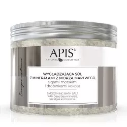 Apis Inspiration, Wygładzająca sól do kąpieli z minerałami z Morza Martwego, algami morskimi i drobinkami kokosa, 650g