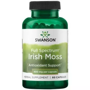 Swanson Full Spectrum Irish Moss, irlandzki mech, 400mg, suplement diety, 60kaps, ref.SW1291