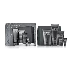 Clinique Clinique For Men Refreshed Skin for Him zestaw do twarzy: 100ml + 100ml + 50ml + 7ml + kosmetyczka