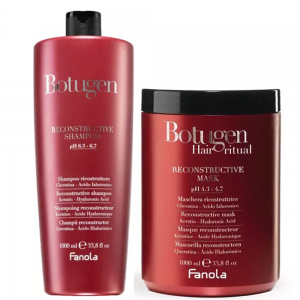 Fanola Botugen Reconstructive, zestaw XL do włosów zniszczonych, szampon + maska