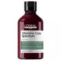 Loreal Vitamino Color Spectrum Green, szampon do włosów ciemnobrązowych neutralizujący czerwone refleksy, 300ml