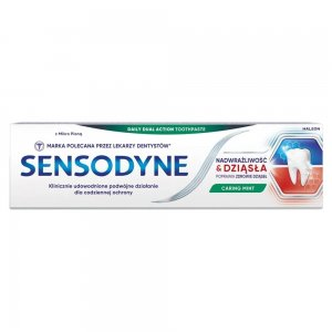 Sensodyne Nadwrażliwość & Dziąsła Caring Mint pasta do zębów z fluorkiem 75ml