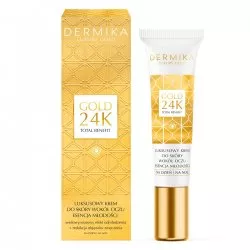 Dermika Luxury Gold 24K Luksusowy Krem Do Skóry Wokół Oczu Esencja Młodości, Dzień/ Noc, 15ml