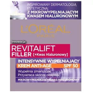 L'Oreal Paris Revitalift Filler Intensywnie Wypełniający Krem Anti-Age na Dzień SPF 50, 50ml