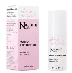 Nacomi Next Level, przeciwzmarszczkowe serum pod oczy, retinol 0.15% + bakuhiol 1%, 15ml